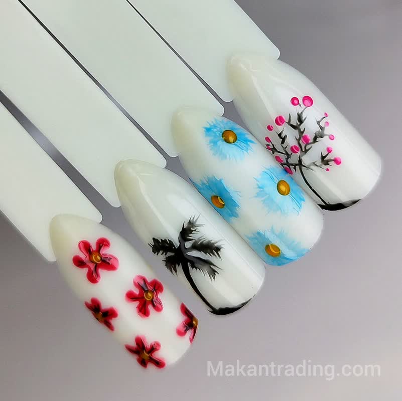 آموزش طراحی ناخن گلبرگ و درخت