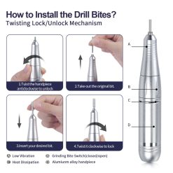 سوهان برقی شارژی مدل V1 برند نیل دریل Nail Drill - Image 3