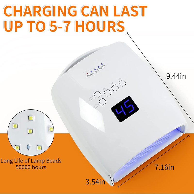 دستگاه یووی UV/LED شارژی 66 وات مدل S10 برند کوردلس cordless - تصویر 3